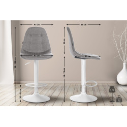 Tabouret de bar en tissu Elmore W gris