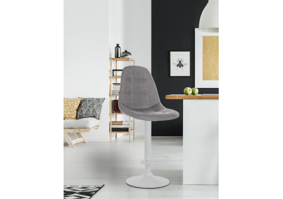 Taburete de bar Elmore, tapizado en tela W, gris