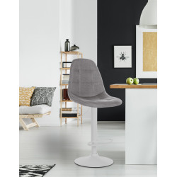 Tabouret de bar en tissu Elmore W gris