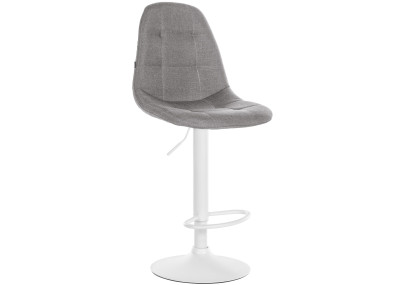 Taburete de bar Elmore, tapizado en tela W, gris