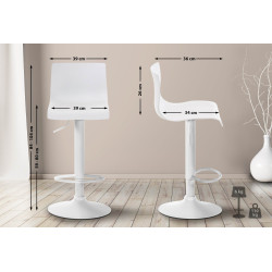 Tabouret de bar Hoover W blanc