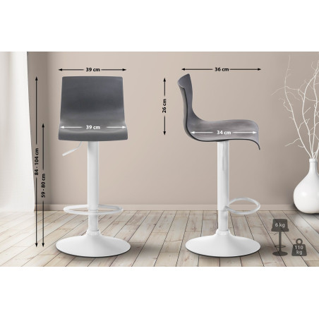 Taburete de bar gris Hoover W