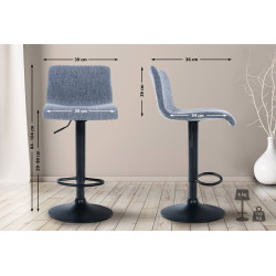 Tabouret de bar Hoover, tissu B bleu