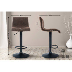 Tabouret de bar Hoover, tissu B brun