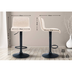 Tabouret de bar Hoover, tissu B crème