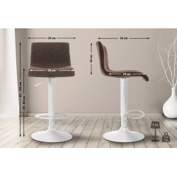 Tabouret de bar en tissu Hoover W brun