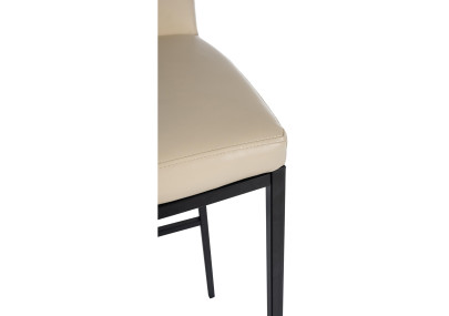 Taburete de bar Freeport, piel sintética, B, crema