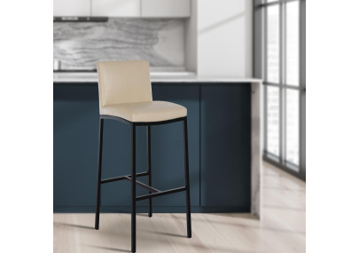 Sgabello da bar Freeport, similpelle, B, crema