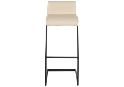 Conjunto de 2 banquetas de bar Newport B, em couro sintético, cor creme.