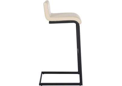 Conjunto de 2 banquetas de bar Newport B, em couro sintético, cor creme.