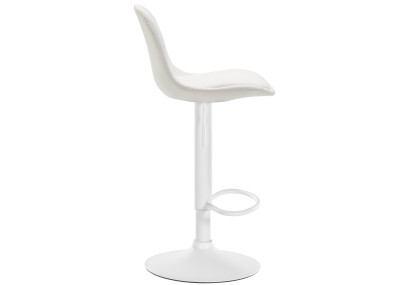 Sgabello da bar Kiel, completamente rivestito, similpelle, bianco.