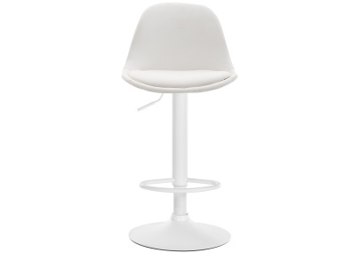 Tabouret de bar Kiel, entièrement rembourré, simili cuir, blanc.