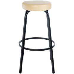 Tabouret de bar Kamari en similicuir crème