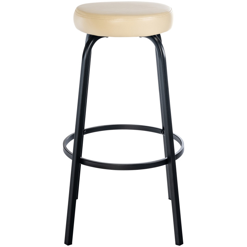 Tabouret de bar Kamari en similicuir crème
