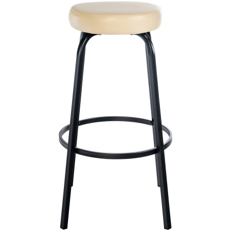 Tabouret de bar Kamari en similicuir crème