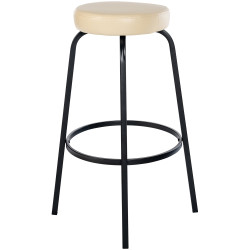 Tabouret de bar Kamari en similicuir crème