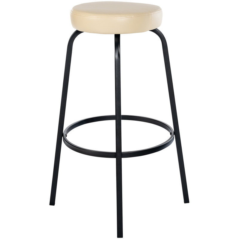 Tabouret de bar Kamari en similicuir crème