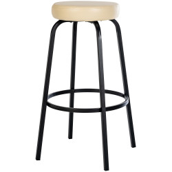 Tabouret de bar Kamari en similicuir crème