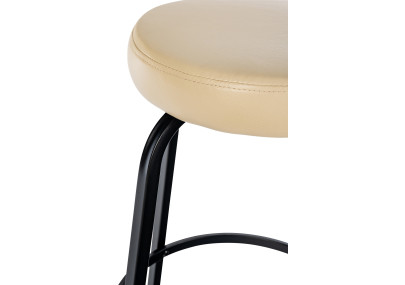 Taburete de bar Kamari, piel sintética, color crema