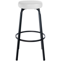 Tabouret de bar Kamari en similicuir blanc
