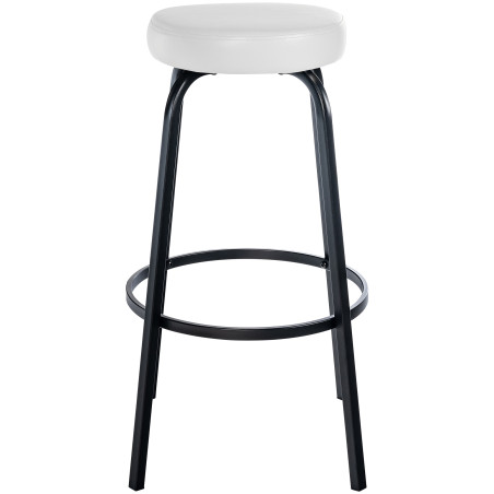 Tabouret de bar Kamari en similicuir blanc