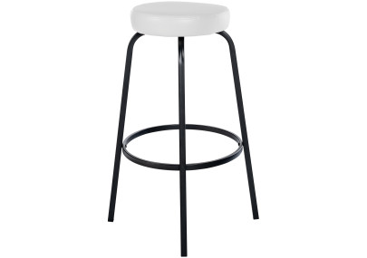 Taburete de bar Kamari, imitación de cuero, blanco