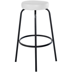 Tabouret de bar Kamari en similicuir blanc