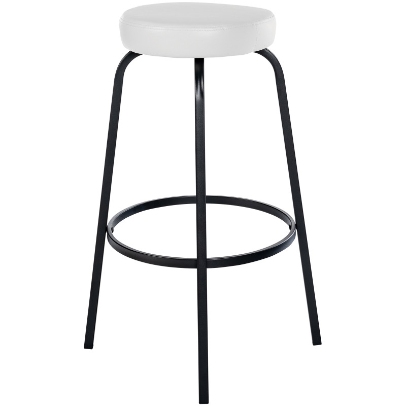Tabouret de bar Kamari en similicuir blanc