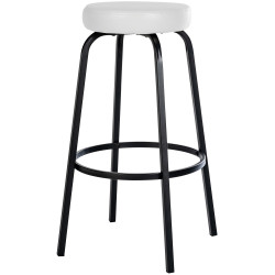 Tabouret de bar Kamari en similicuir blanc