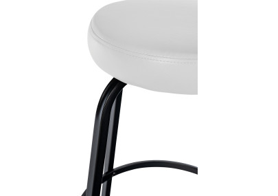 Taburete de bar Kamari, imitación de cuero, blanco