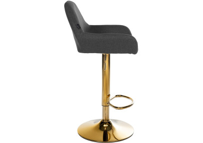 Lot de 2 tabourets de bar Braga Gold tissu noir