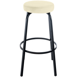Tabouret de bar en velours Kamari crème