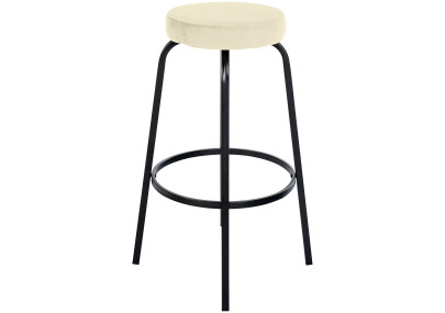 Taburete de bar Kamari de terciopelo, crema