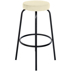 Tabouret de bar en velours Kamari, crème