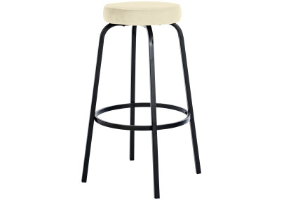 Taburete de bar Kamari de terciopelo, crema