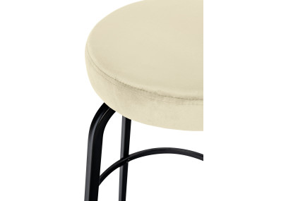 Tabouret de bar en velours Kamari, crème