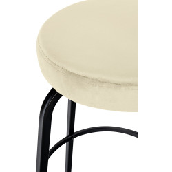 Tabouret de bar en velours Kamari crème