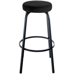 Tabouret de bar en velours Kamari noir