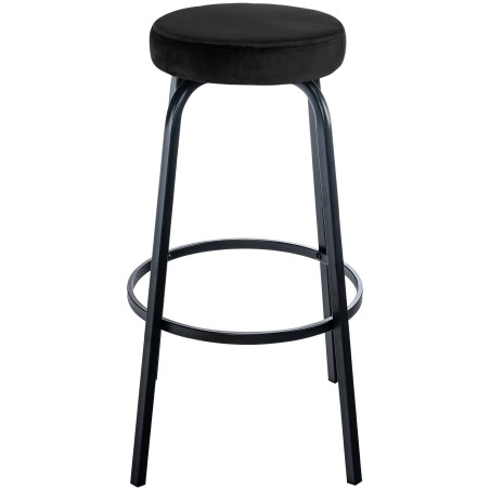 Tabouret de bar en velours Kamari noir