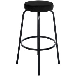 Tabouret de bar en velours Kamari noir