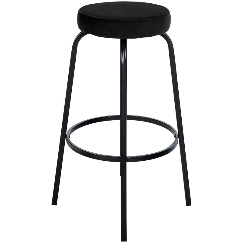 Tabouret de bar en velours Kamari noir