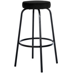 Tabouret de bar en velours Kamari noir