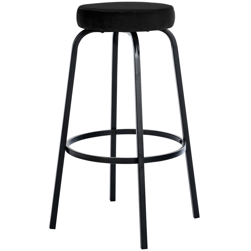 Tabouret de bar en velours Kamari noir