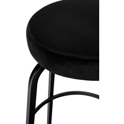 Tabouret de bar en velours Kamari noir
