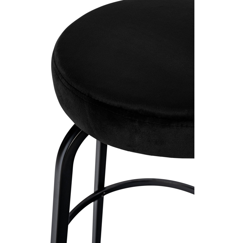Taburete de bar Kamari de terciopelo, negro