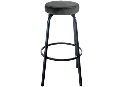 Banqueta de bar Kamari em veludo cinza escuro