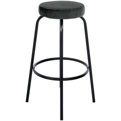Tabouret de bar en velours Kamari gris foncé