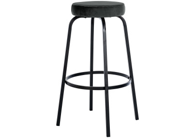 Taburete de bar Kamari en terciopelo gris oscuro