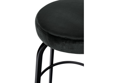 Tabouret de bar Kamari en velours gris foncé