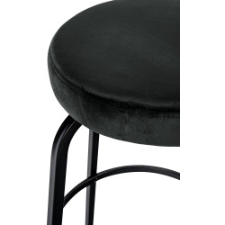 Tabouret de bar en velours Kamari gris foncé